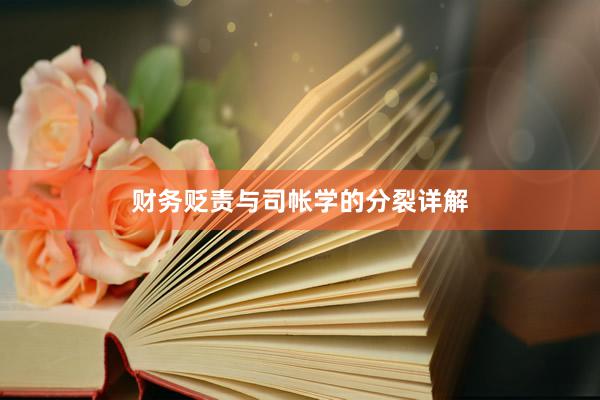 财务贬责与司帐学的分裂详解